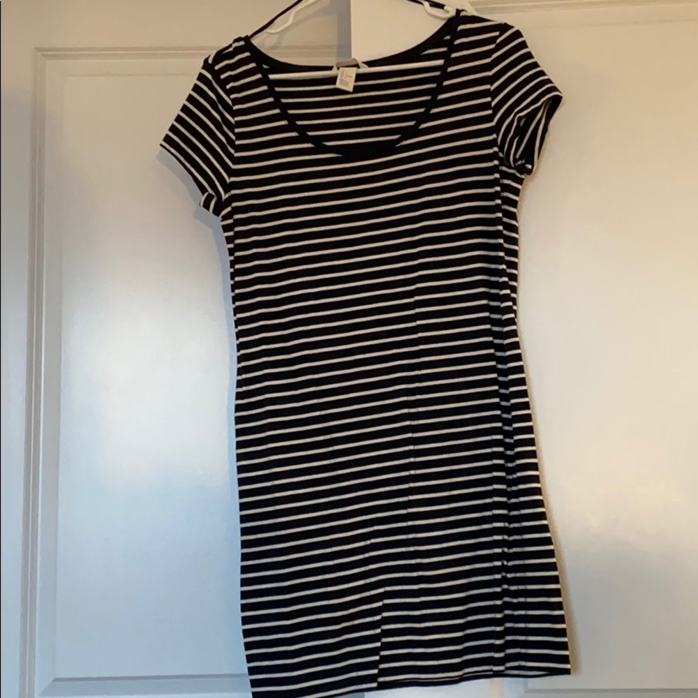 Black and White Striped Dress